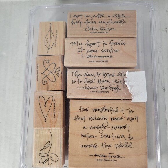 Stampin'Up! Sage Advice Set of 8 Inspirational Quote Van Gogh Shakespeare Stamps - Picture 1 of 4